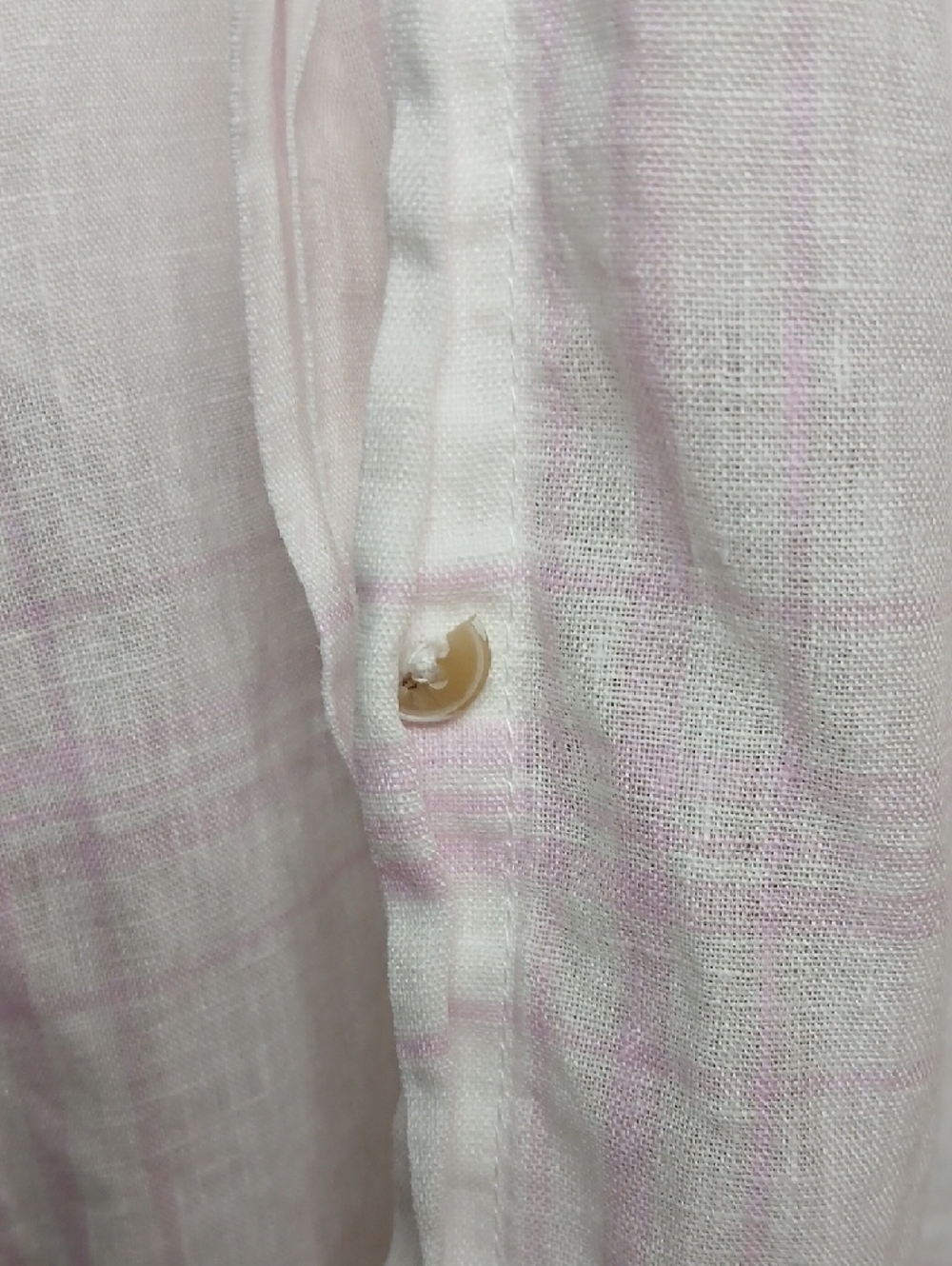 Free People No Limits 100% Linen Plaid Oversized Button Down Top Size Medium - Picture 7 of 10